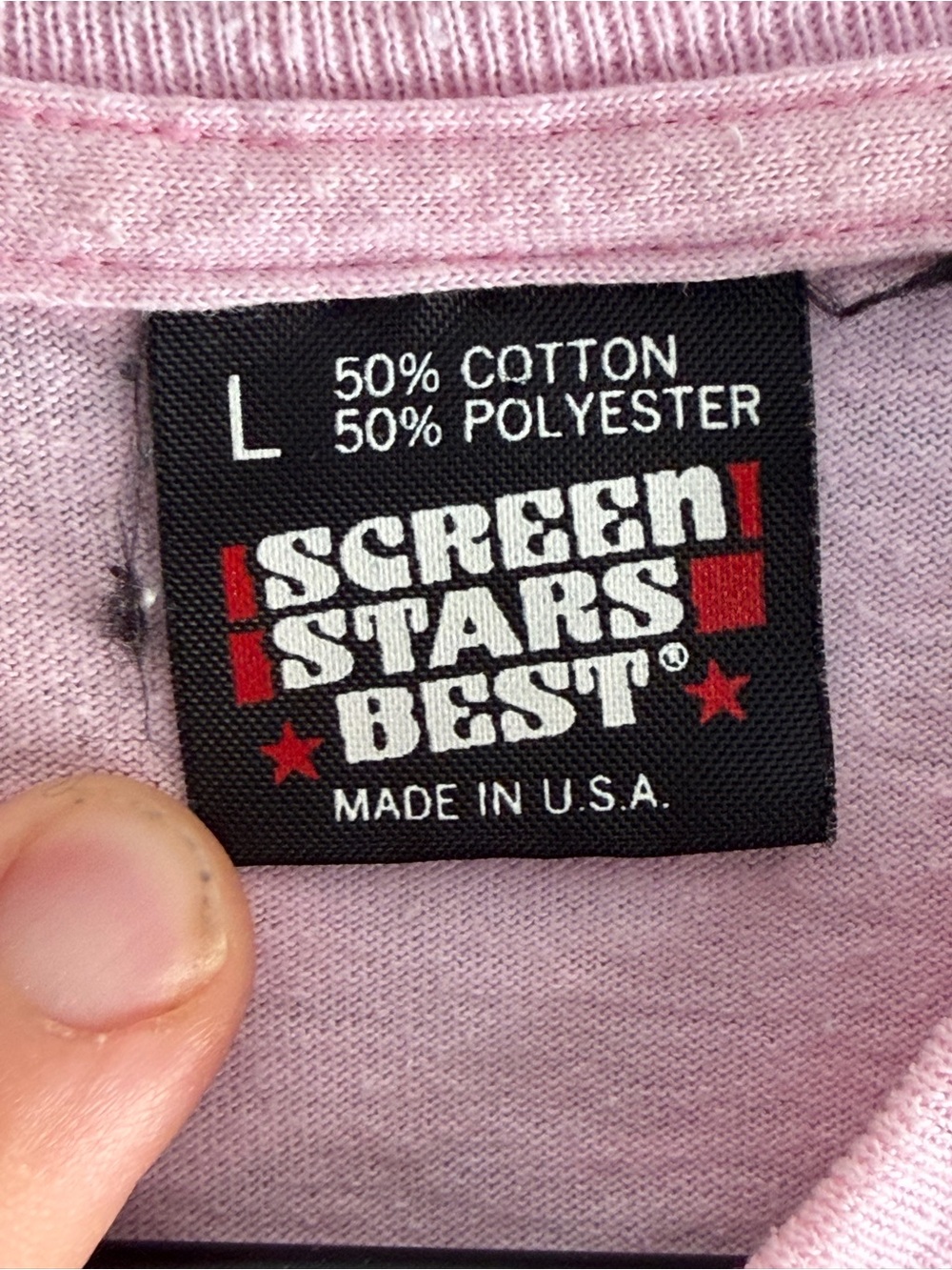 Vintage 80s "Life's A B*tch" Single Stitch Pink Graphic T-Shirt L - Picture 4 of 8